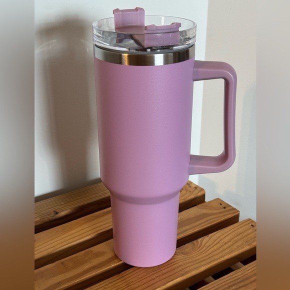 LIGHT PURPLE - 40 oz Stainless Steel Insulated Cup w/handle & straw - Brand New - Picture 2 of 6